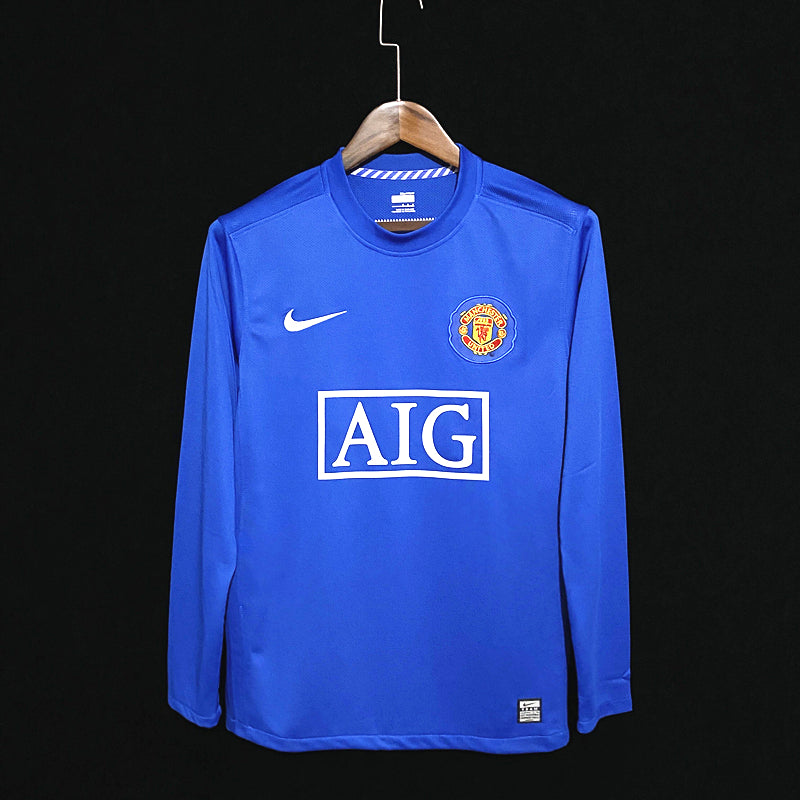 Camisa Manchester United Retrô Manga Longa 2007/08 Away