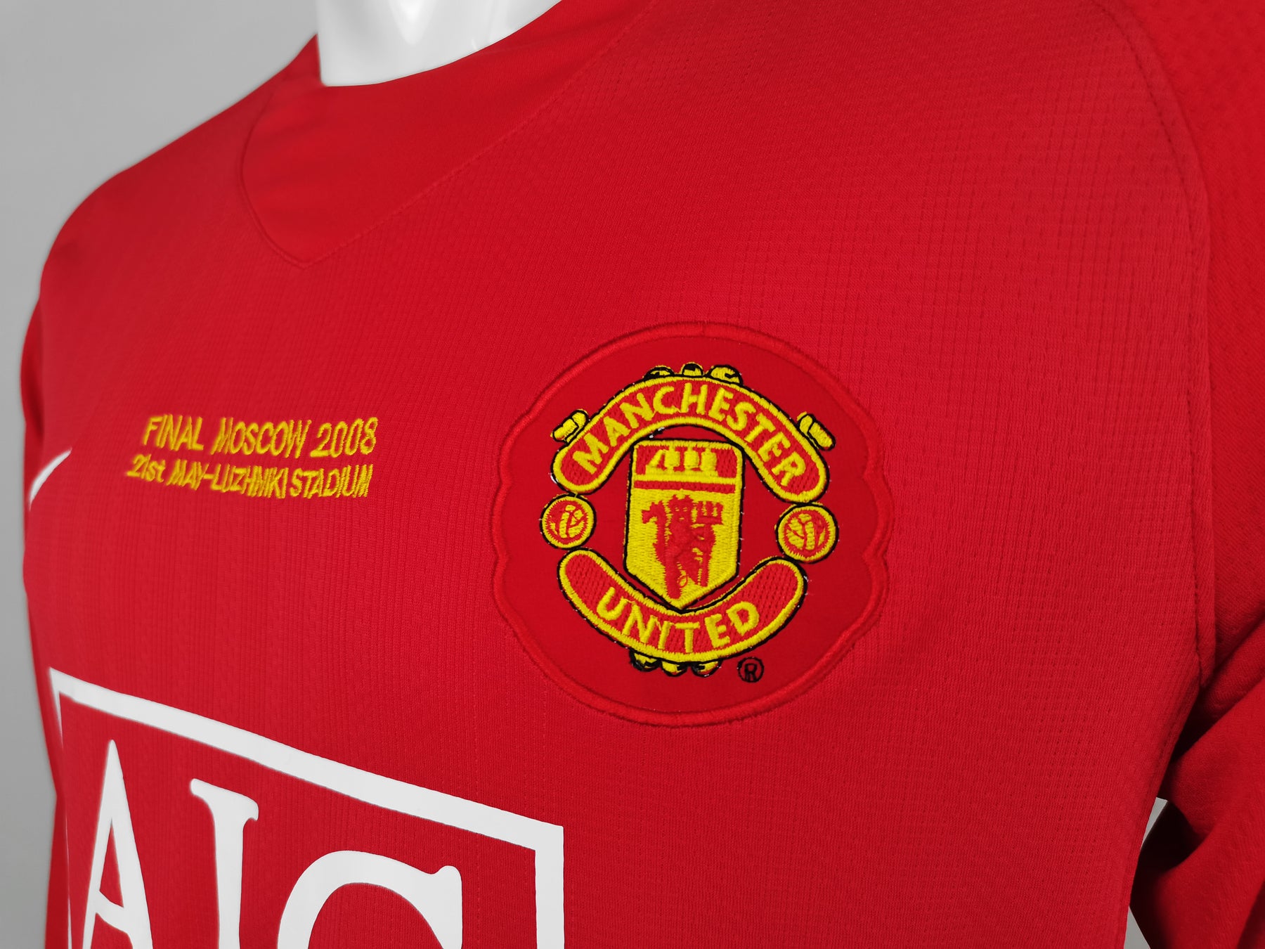 Camisa Manchester United Retrô Manga Longa 2007/08 Home