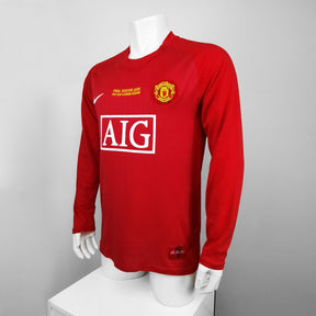 Camisa Manchester United Retrô Manga Longa 2007/08 Home