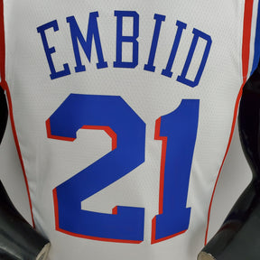 Regata NBA Philadelphia 76ers - Joel Embiid #21 White