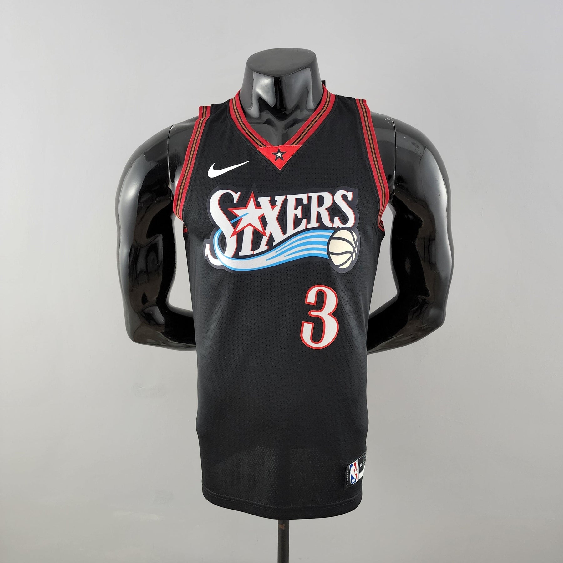 Regata NBA Philadelphia 76ers - Allen Iverson #3 Black Retrô